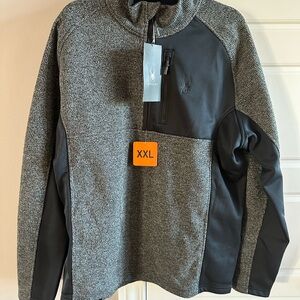 Spyder Men's Charcoal and Black Zip-Up Sweater